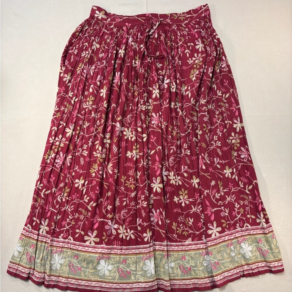 Bobbie Brooks Vintage 90’s Red Floral A-Line Maxi Whimsigoth Skirt Size Medium
